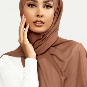 Plain Georgette Hijab in Dark Mocha