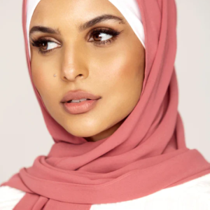 Plain Georgette Hijab in Pink Berry
