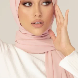 Plain Georgette Hijab in Nude Rose