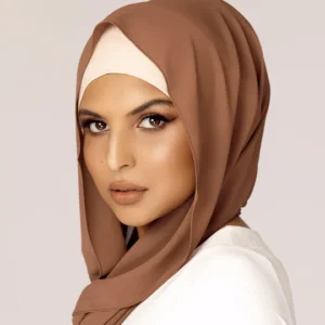 Plain Georgette Hijab in Mocha