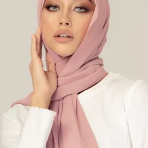 Plain Georgette Hijab in Dusty Pink