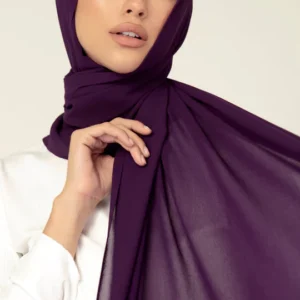 Plain Georgette Hijab in Eggplant