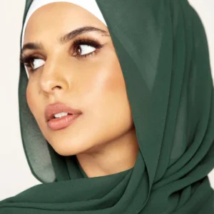 Plain Georgette Hijab in Emerald Green