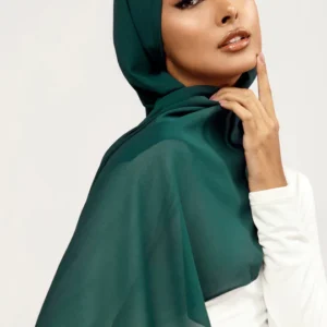 Plain Georgette Hijab in Peacock