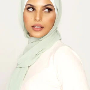 Plain Georgette Hijab in Light Mint