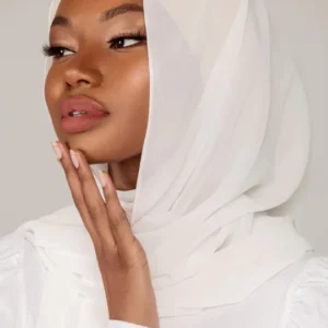 Plain Georgette Hijab in White